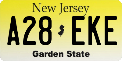 NJ license plate A28EKE
