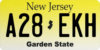 NJ license plate A28EKH