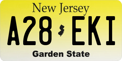 NJ license plate A28EKI