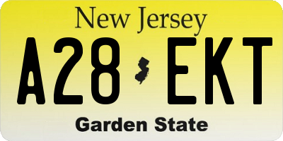NJ license plate A28EKT