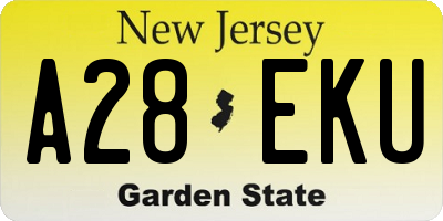 NJ license plate A28EKU