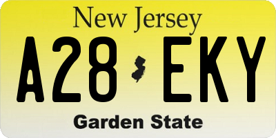 NJ license plate A28EKY