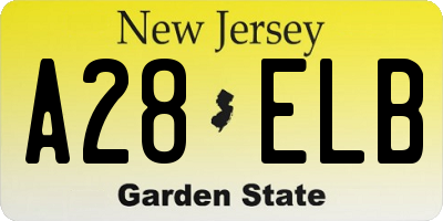 NJ license plate A28ELB