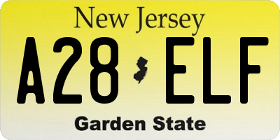 NJ license plate A28ELF