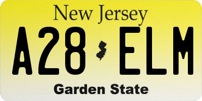NJ license plate A28ELM