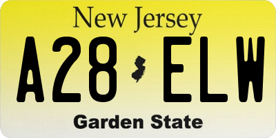 NJ license plate A28ELW