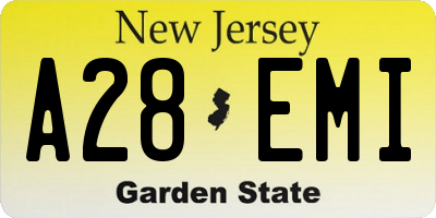 NJ license plate A28EMI