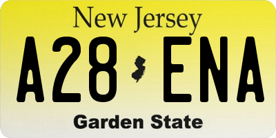 NJ license plate A28ENA