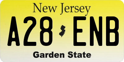 NJ license plate A28ENB