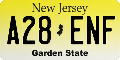 NJ license plate A28ENF
