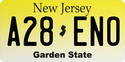 NJ license plate A28ENO