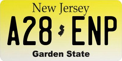 NJ license plate A28ENP