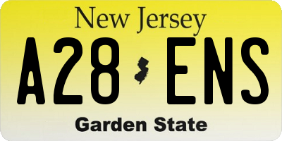 NJ license plate A28ENS