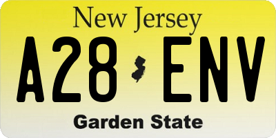 NJ license plate A28ENV