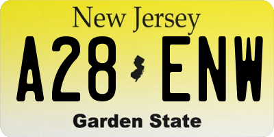 NJ license plate A28ENW