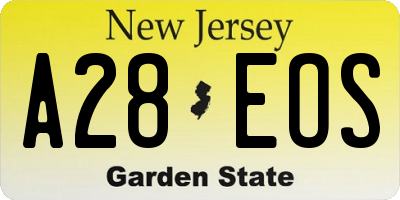 NJ license plate A28EOS