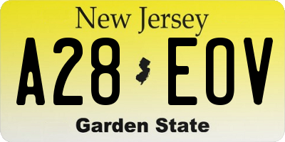 NJ license plate A28EOV
