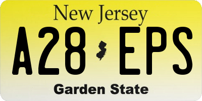 NJ license plate A28EPS