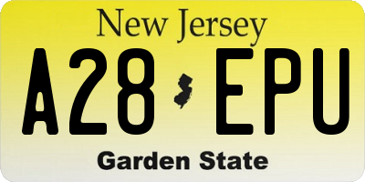 NJ license plate A28EPU
