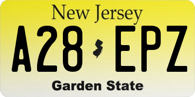 NJ license plate A28EPZ