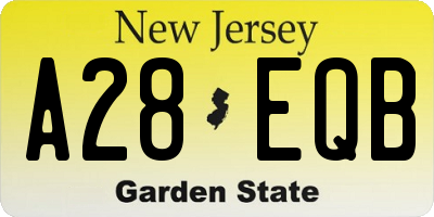 NJ license plate A28EQB