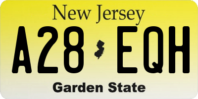 NJ license plate A28EQH