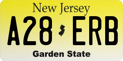 NJ license plate A28ERB