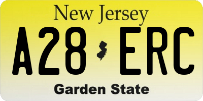 NJ license plate A28ERC