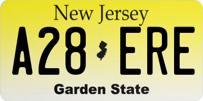 NJ license plate A28ERE