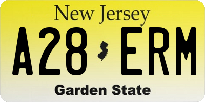 NJ license plate A28ERM
