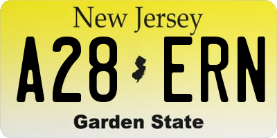 NJ license plate A28ERN
