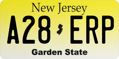 NJ license plate A28ERP