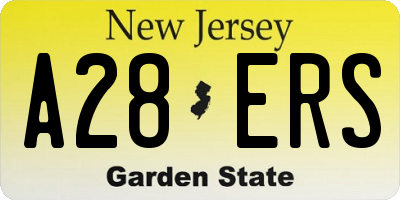 NJ license plate A28ERS