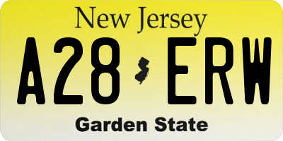 NJ license plate A28ERW