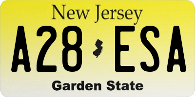 NJ license plate A28ESA
