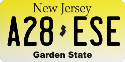 NJ license plate A28ESE
