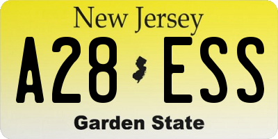 NJ license plate A28ESS