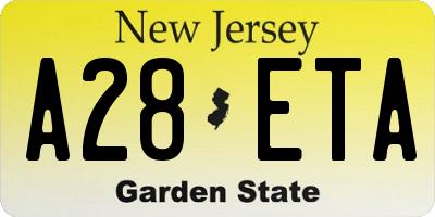 NJ license plate A28ETA