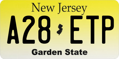 NJ license plate A28ETP