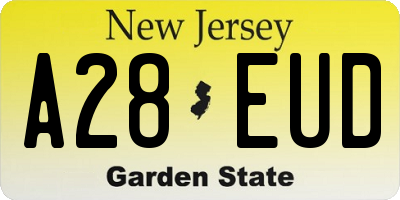 NJ license plate A28EUD