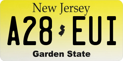 NJ license plate A28EUI