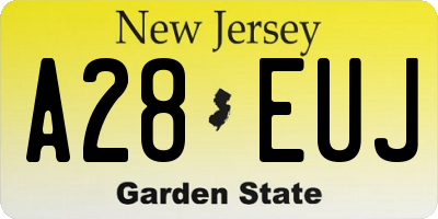 NJ license plate A28EUJ