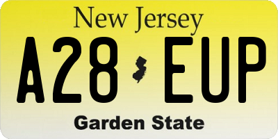 NJ license plate A28EUP