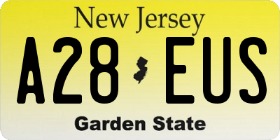 NJ license plate A28EUS