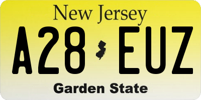 NJ license plate A28EUZ