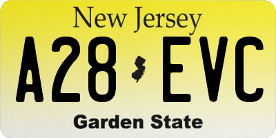 NJ license plate A28EVC