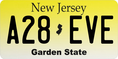 NJ license plate A28EVE