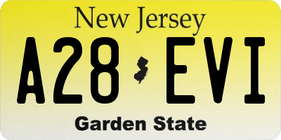 NJ license plate A28EVI