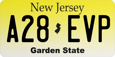 NJ license plate A28EVP