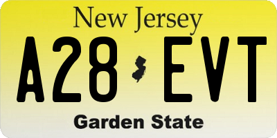 NJ license plate A28EVT